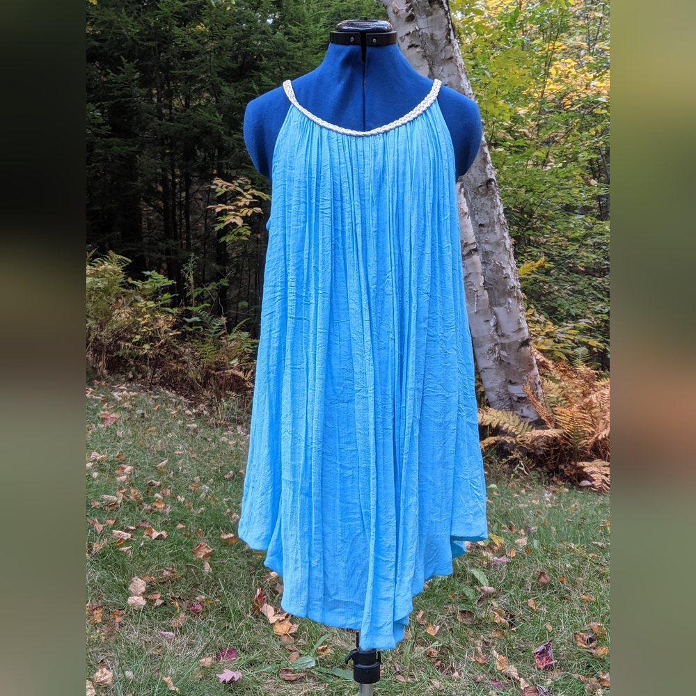 Price Drop! Azure Blue Flowy Tank Dress or Top